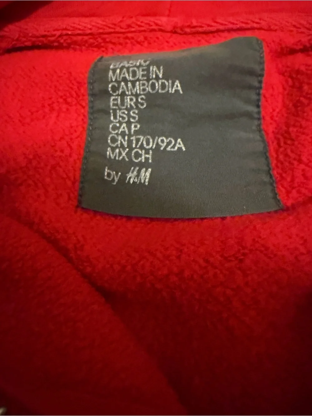 Men's Red Fleece Full Zip Hooded Hoodie Sweatshirt Pockets Size S